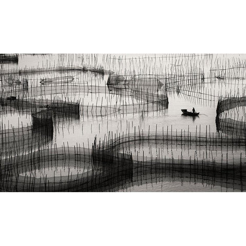 Waiting For The Catch ... Black Modern Wood Framed Art Print with Double Matting by Abdulazim, Ahmed