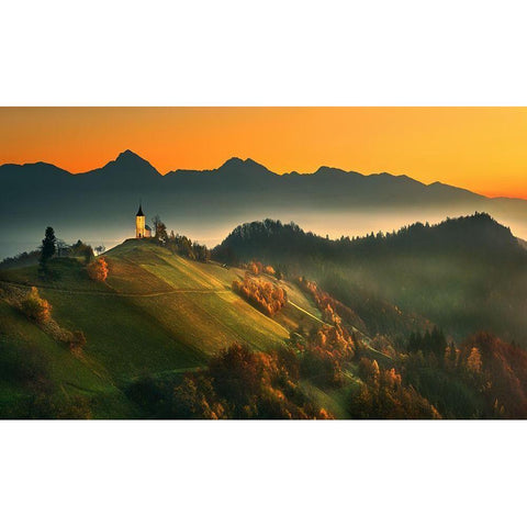 Slovenian Autumn... Black Modern Wood Framed Art Print with Double Matting by Browko, Krzysztof