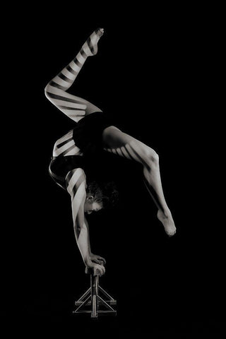 Stripes Black Ornate Wood Framed Art Print with Double Matting by Ashton-Jones, Howard