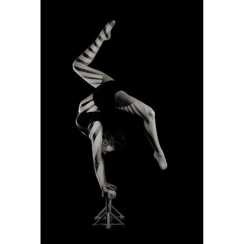 Stripes Black Modern Wood Framed Art Print with Double Matting by Ashton-Jones, Howard