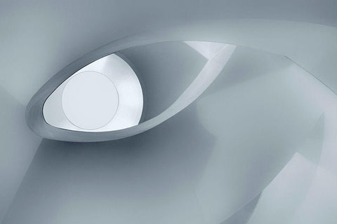 The Eye Of The Staircase Black Ornate Wood Framed Art Print with Double Matting by Van De, Jeroen