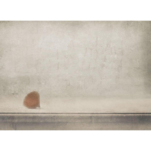 Solitude Stands By The Window White Modern Wood Framed Art Print by Devos, Delphine