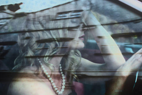 Gloomy Drive Ahead White Modern Wood Framed Art Print with Double Matting by Dixon, Colin