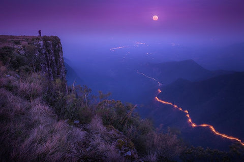 Planet Earth Black Ornate Wood Framed Art Print with Double Matting by Sombrio, Raphael