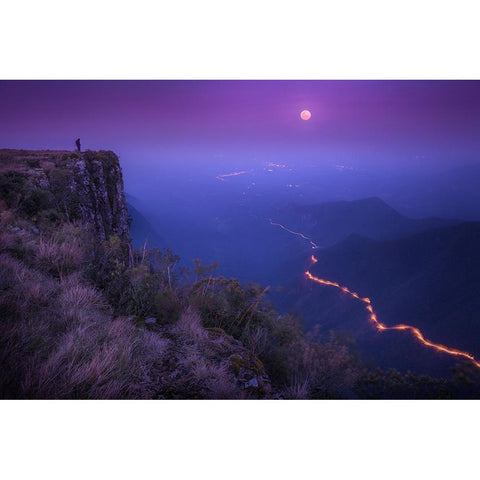 Planet Earth Gold Ornate Wood Framed Art Print with Double Matting by Sombrio, Raphael