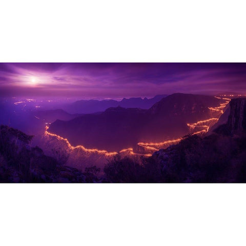 Lights Of The Night White Modern Wood Framed Art Print by Sombrio, Raphael