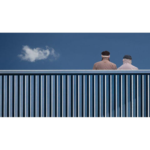 The Fence White Modern Wood Framed Art Print by Vangindertael, Luc