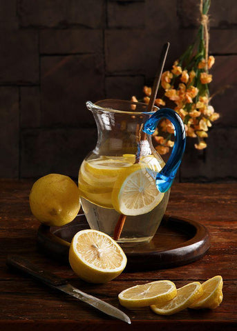 Life And Lemons... White Modern Wood Framed Art Print with Double Matting by Laercio, Luiz