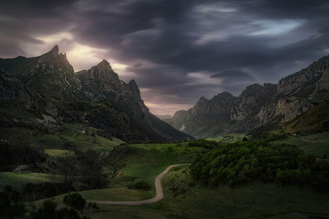 Valle De Lago V White Modern Wood Framed Art Print with Double Matting by Pablo De, Juan