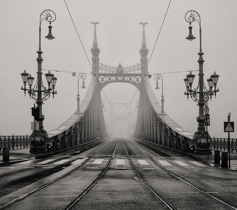 Quiet Day White Modern Wood Framed Art Print with Double Matting by Tjandra, C.S.