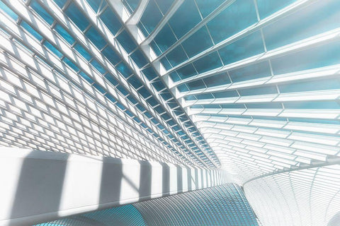 Icy Light White Modern Wood Framed Art Print with Double Matting by Popan, Adrian