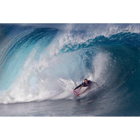 A Wave Player Black Modern Wood Framed Art Print by Chang, Cheng