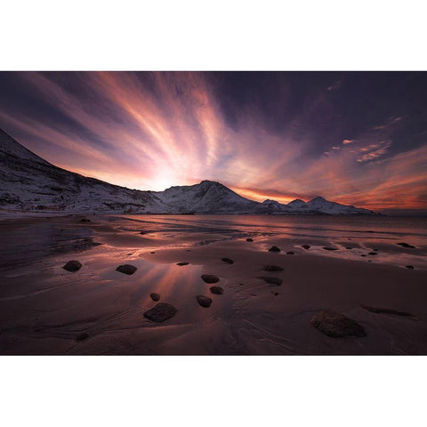 Northern Paradise White Modern Wood Framed Art Print by Zakravsky, Jaroslav