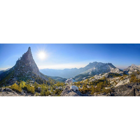 Enchantment: Prusik Pass Panorama Black Modern Wood Framed Art Print with Double Matting by Deng, Yumian