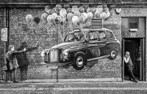 Smoke Break Black Ornate Wood Framed Art Print with Double Matting by Vidic Grah, Anita