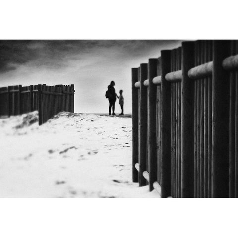 Ill Be There When The Sun Goes Down Black Modern Wood Framed Art Print with Double Matting by Correia, Rui