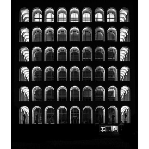 Palazzo Della Civiltan Italiana Black Modern Wood Framed Art Print by Rosanova, Marco