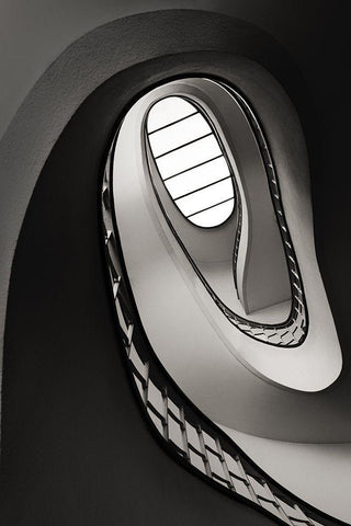 Up White Modern Wood Framed Art Print with Double Matting by P Neto, Filipe