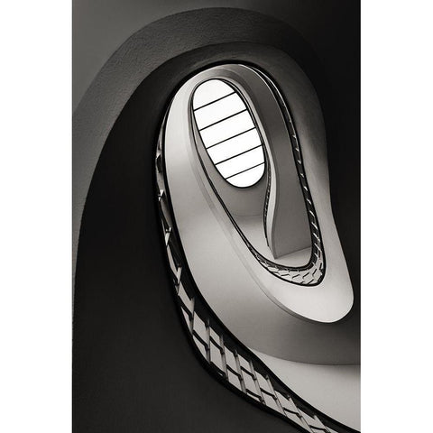 Up Black Modern Wood Framed Art Print by P Neto, Filipe