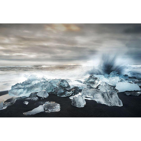 Water And Ice ! Black Modern Wood Framed Art Print by Forns, Alfred