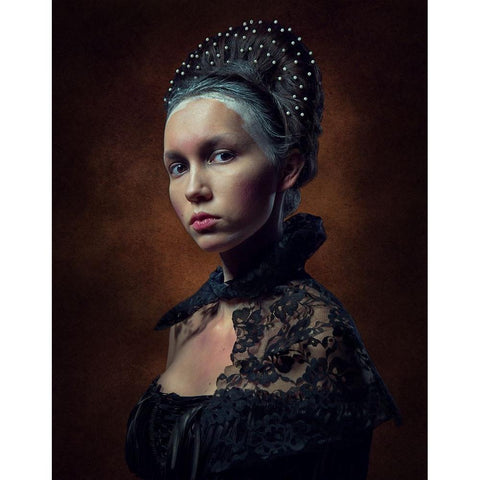 Fashion Barocco, Baroque Fashion Photography White Modern Wood Framed Art Print by Freol