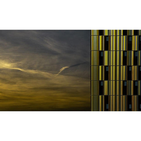 Evening Glow Black Modern Wood Framed Art Print with Double Matting by Claes, Gilbert