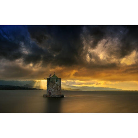 Storm Coming... Gold Ornate Wood Framed Art Print with Double Matting by Browko, Krzysztof