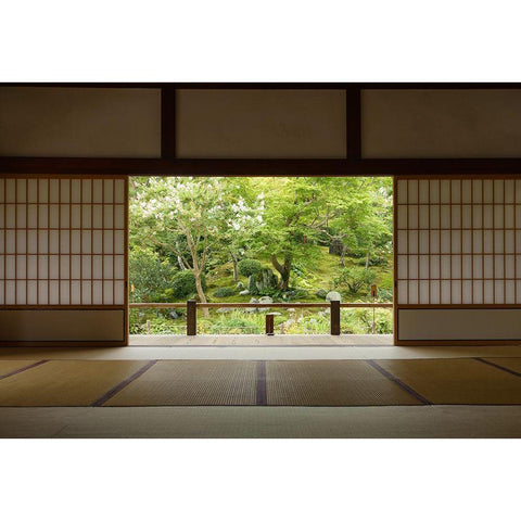 Zen Zone Black Modern Wood Framed Art Print with Double Matting by Deng, Yumian