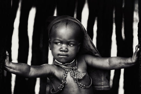 The Kid White Modern Wood Framed Art Print with Double Matting by Flour, Piet