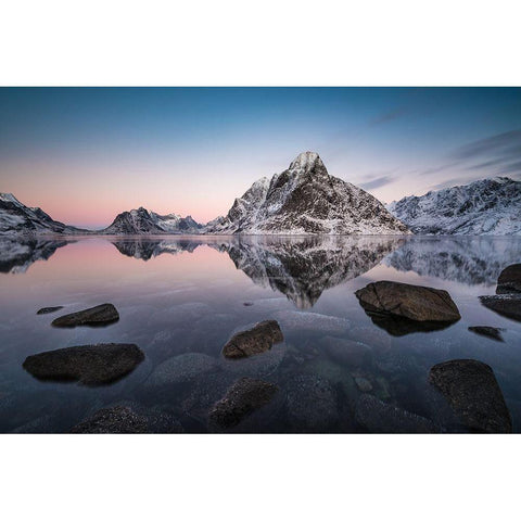 Arctic Mirror Black Modern Wood Framed Art Print with Double Matting by Hoffmann, Raymond