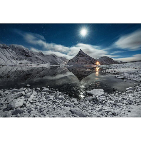 Moonlight Black Modern Wood Framed Art Print by Hoffmann, Raymond