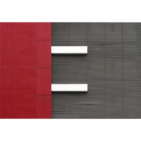 Stripes Black Modern Wood Framed Art Print with Double Matting by Hawerkamp, Hans-Wolfgang