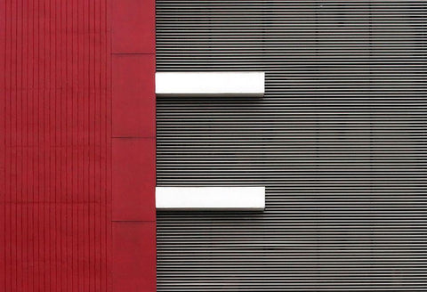 Stripes White Modern Wood Framed Art Print with Double Matting by Hawerkamp, Hans-Wolfgang