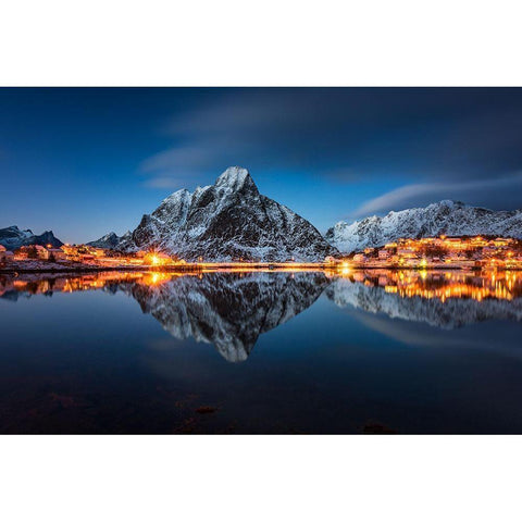 Blue Hour White Modern Wood Framed Art Print by Hoffmann, Raymond
