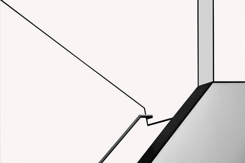 Van Abbe Lines White Modern Wood Framed Art Print with Double Matting by Niezen, Jan