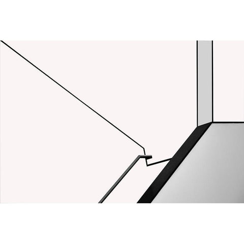 Van Abbe Lines Black Modern Wood Framed Art Print with Double Matting by Niezen, Jan