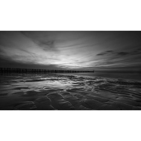 Endless Black Modern Wood Framed Art Print with Double Matting by Schroeyers, Dominic