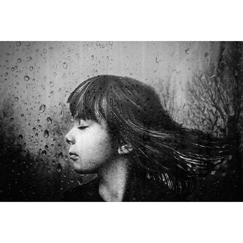 Wind Black Modern Wood Framed Art Print with Double Matting by Ignatova, Desislava