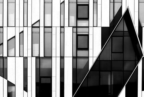 The Facade White Modern Wood Framed Art Print with Double Matting by Hawerkamp, Hans-Wolfgang