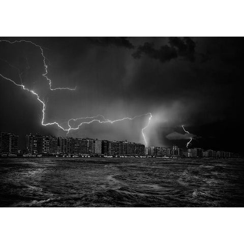 Sometimes-The Sky Screams ... White Modern Wood Framed Art Print by Depaepe, Yvette