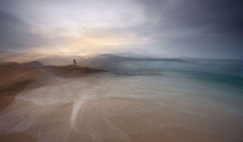 The Photographer Of Nowhere White Modern Wood Framed Art Print with Double Matting by Pascual Buye, Santiago