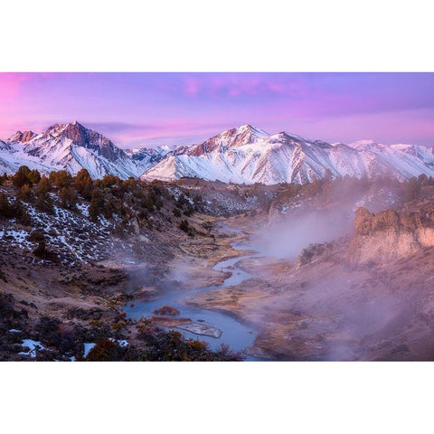 Hot Creek Black Modern Wood Framed Art Print by Gastager, Daniel