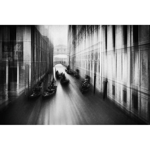 Bridge Of Sighs Black Modern Wood Framed Art Print with Double Matting by Schleicher-Schwarz, Roswitha