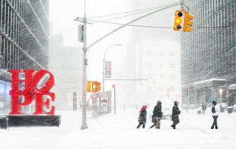 Hope White Modern Wood Framed Art Print with Double Matting by Teneyck, R.