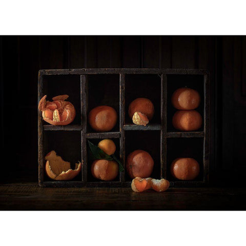 Still Life With Oranges Gold Ornate Wood Framed Art Print with Double Matting by Bonadio, Heather