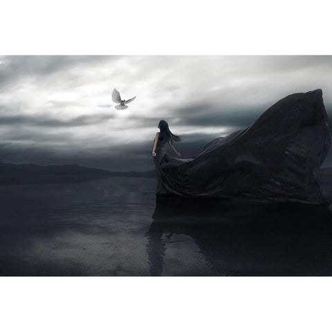 Fly To You Black Modern Wood Framed Art Print by F, Terry