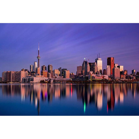 Toronto Sunrise Gold Ornate Wood Framed Art Print with Double Matting by Crockett, Jason