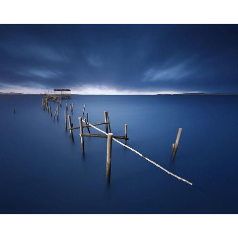 Carrasqueira Azul Gold Ornate Wood Framed Art Print with Double Matting by Pablo De, Juan