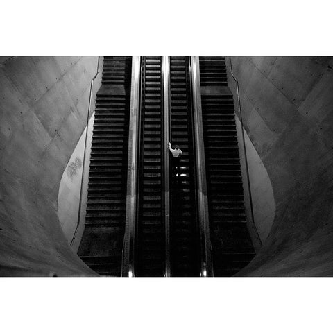 Leaving The Earth Entrails White Modern Wood Framed Art Print by Alves, Fernando