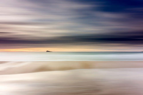 Minimalist Island V White Modern Wood Framed Art Print with Double Matting by Bejar Manda, Tomas
